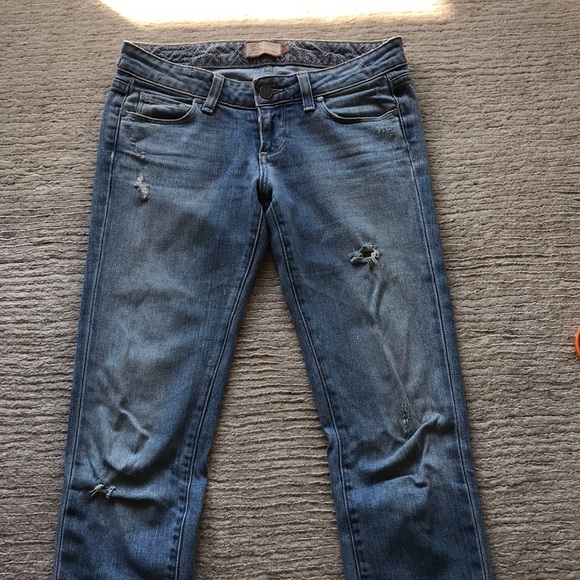 Distressed Light Coloured Paige Roxbury Jean - Picture 2 of 3